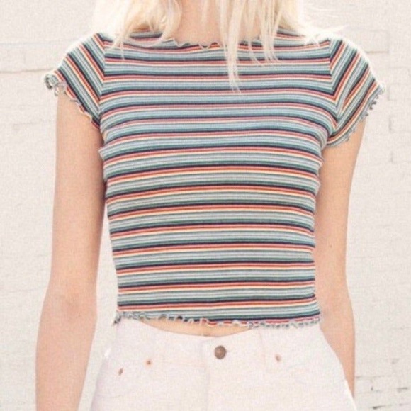Brandy Melville Tops - brandy melville ruffled baby tee